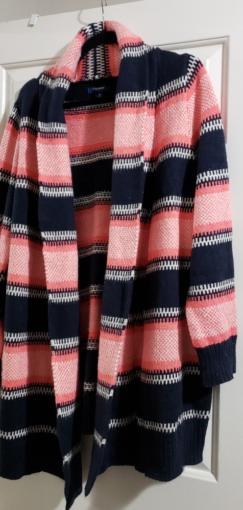 Blue and pink striped Old Navy Cardigan
